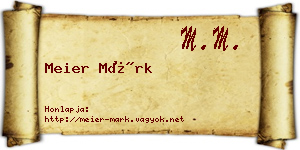 Meier Márk névjegykártya